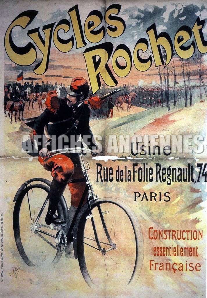 reproduction affiche ancienne vélo rochet