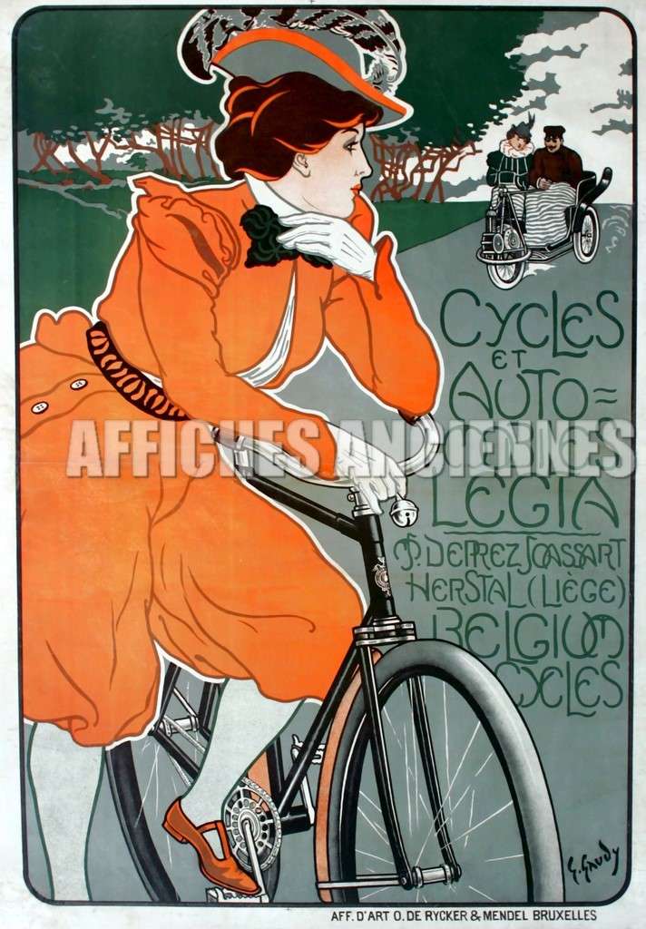 reproduction affiche ancienne cycles auto