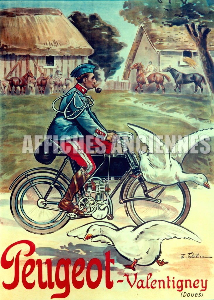 reproduction affiche ancienne cycles peugeot