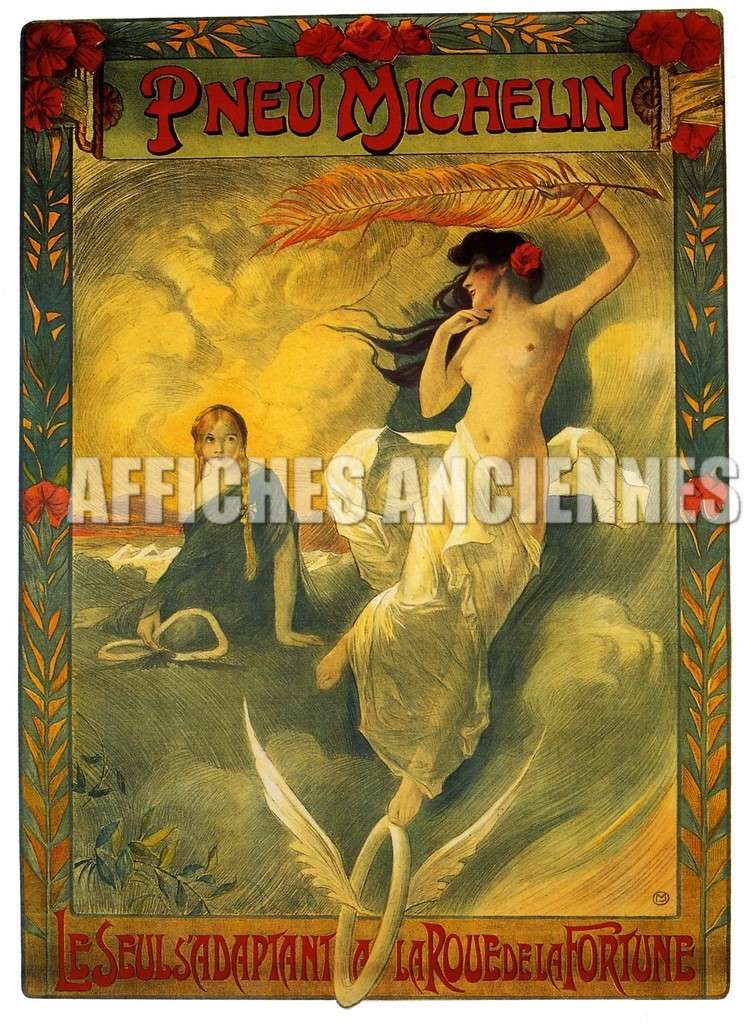 reproduction affiche ancienne pneu michelin