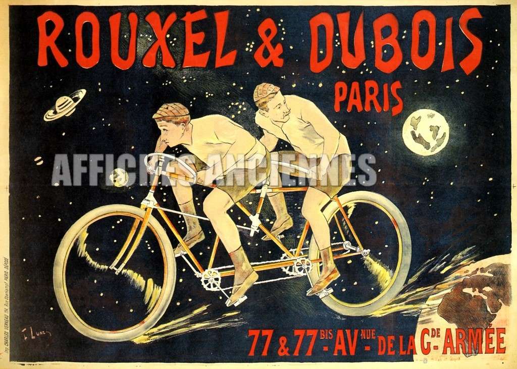 reproduction affiche vélo rouxel et dubois