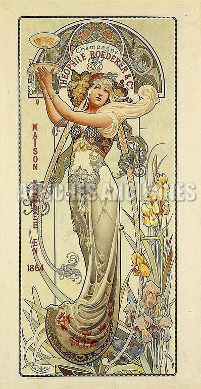 mucha champagne Theophile  roederer