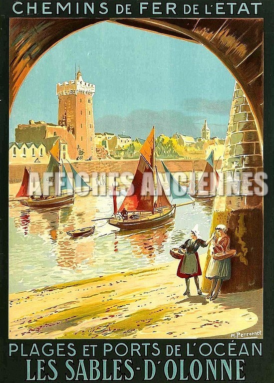 affiche ancienne sable d'olonne
