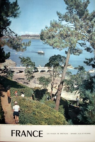 Affiche Bretagne cote et rochers les plages de Dinard Sain Malo