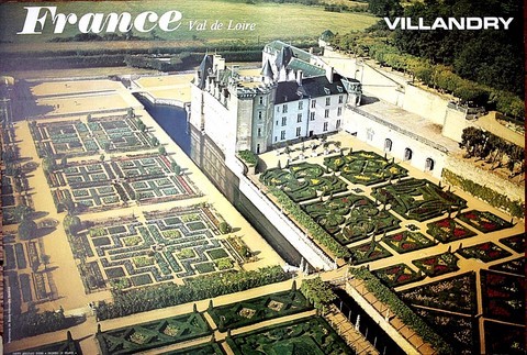 France chateau de Villandry les jardins vue aérienne