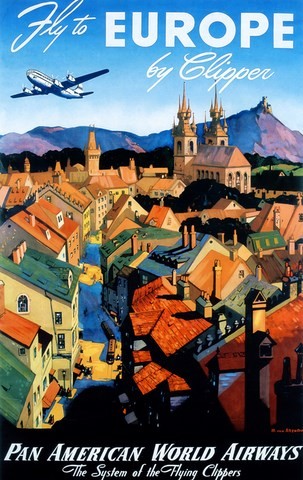 FLY TO EUROP BY CLIPPER PAN AM
