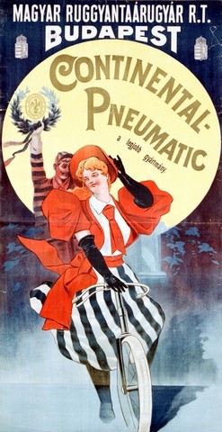 reproduction affiche ancienne vélo budapest