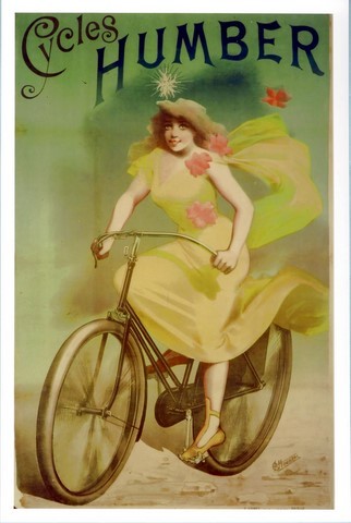 reproduction affiche ancienne vélo humber
