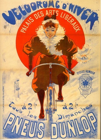 reproduction affiche anciiene vélo pneu dunlop