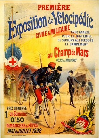reproduction affiche ancienne  velocipedie 