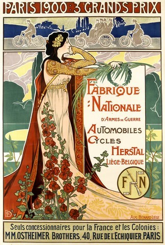 reproduction affiche ancienne  automobiles cycles