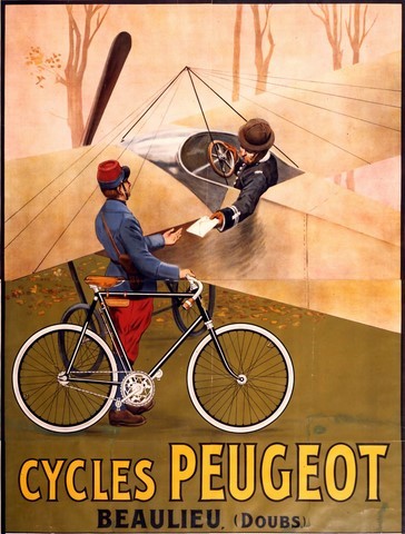 reproduction affiche velo cycles Peugeot