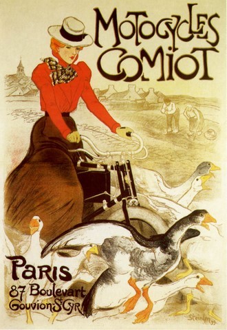 reproduction affiche motocycles velo