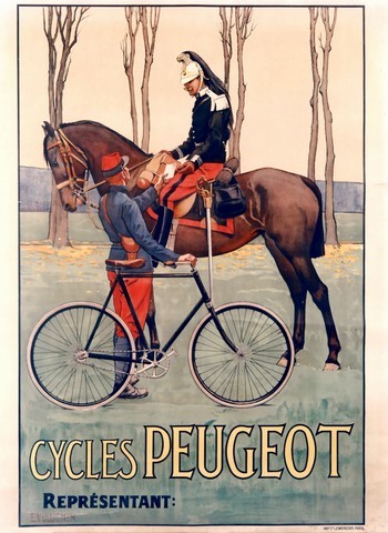 reproduction affiche ancienne cycles peugeot
