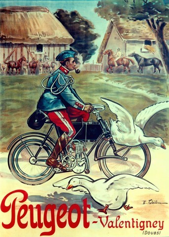 reproduction affiche ancienne cycles peugeot