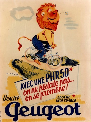 reproduction affiche ancienne velo cycles peugeot