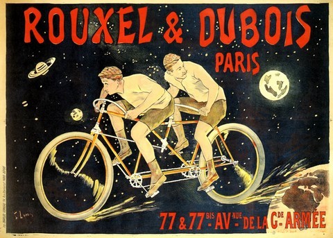 reproduction affiche vélo rouxel et dubois