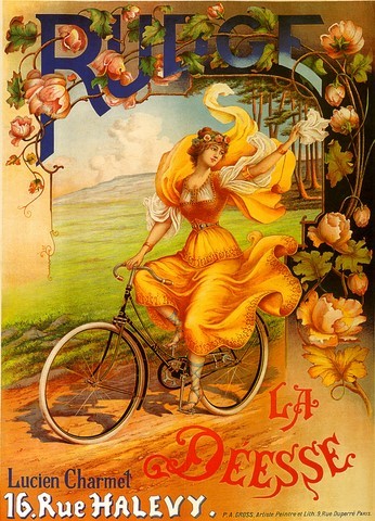 reproduction affiche vélo la déesse