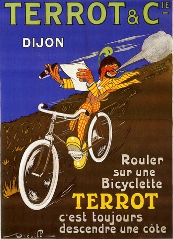 reproduction affiche ancienne vélo terrot