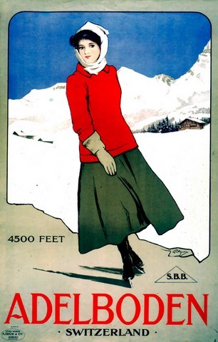 reproduction d'affiche ancienne adelboden
