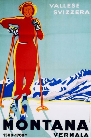 REPRODUCTION AFFICHE ANCIENNE SKI SPORT D HIVER 