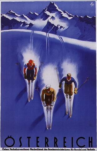 reproduction affiche sport d(hiver autriche