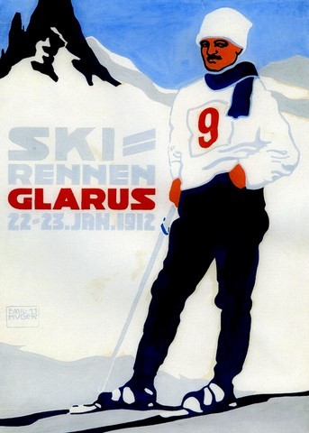  REPRODUCTION AFFICHE ANCIENNE SKIEUR 1912                                     SKIEUR  JANVIER 1912