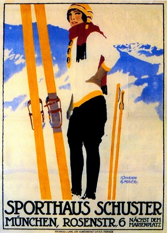 REPRODUCTION AFFICHE ANCIENNE SKI ALLEMAGNE