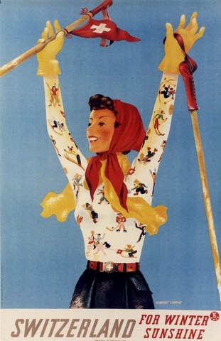 REPRODUCTION AFFICHE ANCIENNE  SPORT D HIVER  SUISSE 