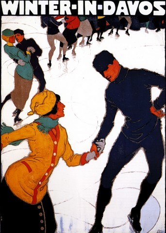 reproduction affiche ancienne WINTER IN DAVOS