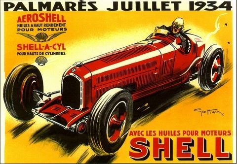 reproduction affiche ancienne palmares 1934