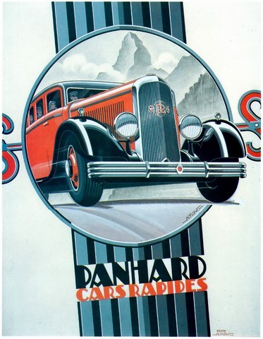 reproduction affiche ancienne auto panhard