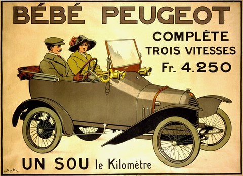 reproduction affiche ancienne peugeot