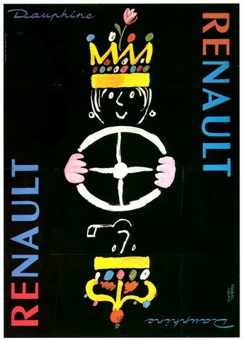 reproduction affiche ancienne dauphine renault