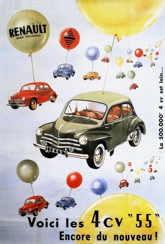 reproduction affiche ancienne 4 cv renault