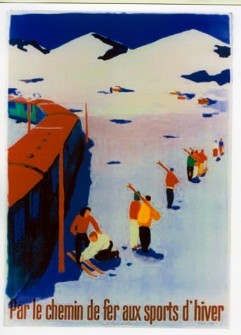 reproduction affiche ancienne  sports d hiver