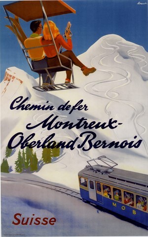 reproduction affiche ancienne suisse sport d hiver