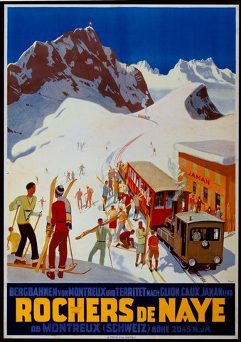 reproduction affiche ancienne sport d hiver  suisse 