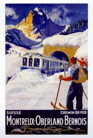 reproduction affiche montreux oberland