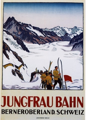 reproduction affiche montagne suisse
