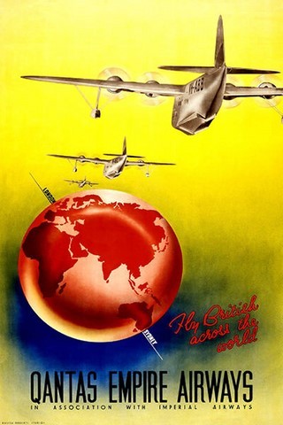 compagnie aerienne affiche qantas