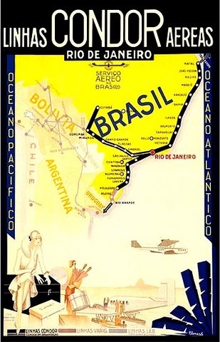 AFFICHE COMPAGNIE AERIENNE CONDOR