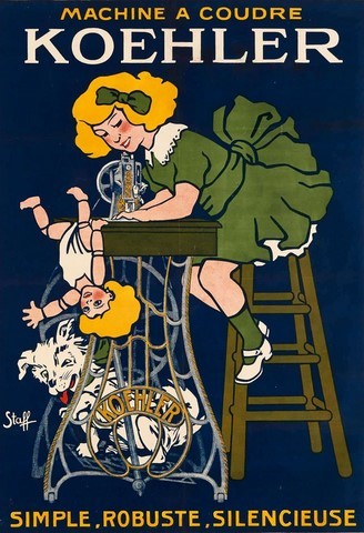 affiche ancienne machine à coudre kohler