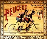reproduction affiche ancienne peugeot cycles velo