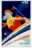 reproduction affiche ancienne ski montreux suisse