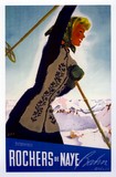 reproduction affiche ancienne ski rochers de naye