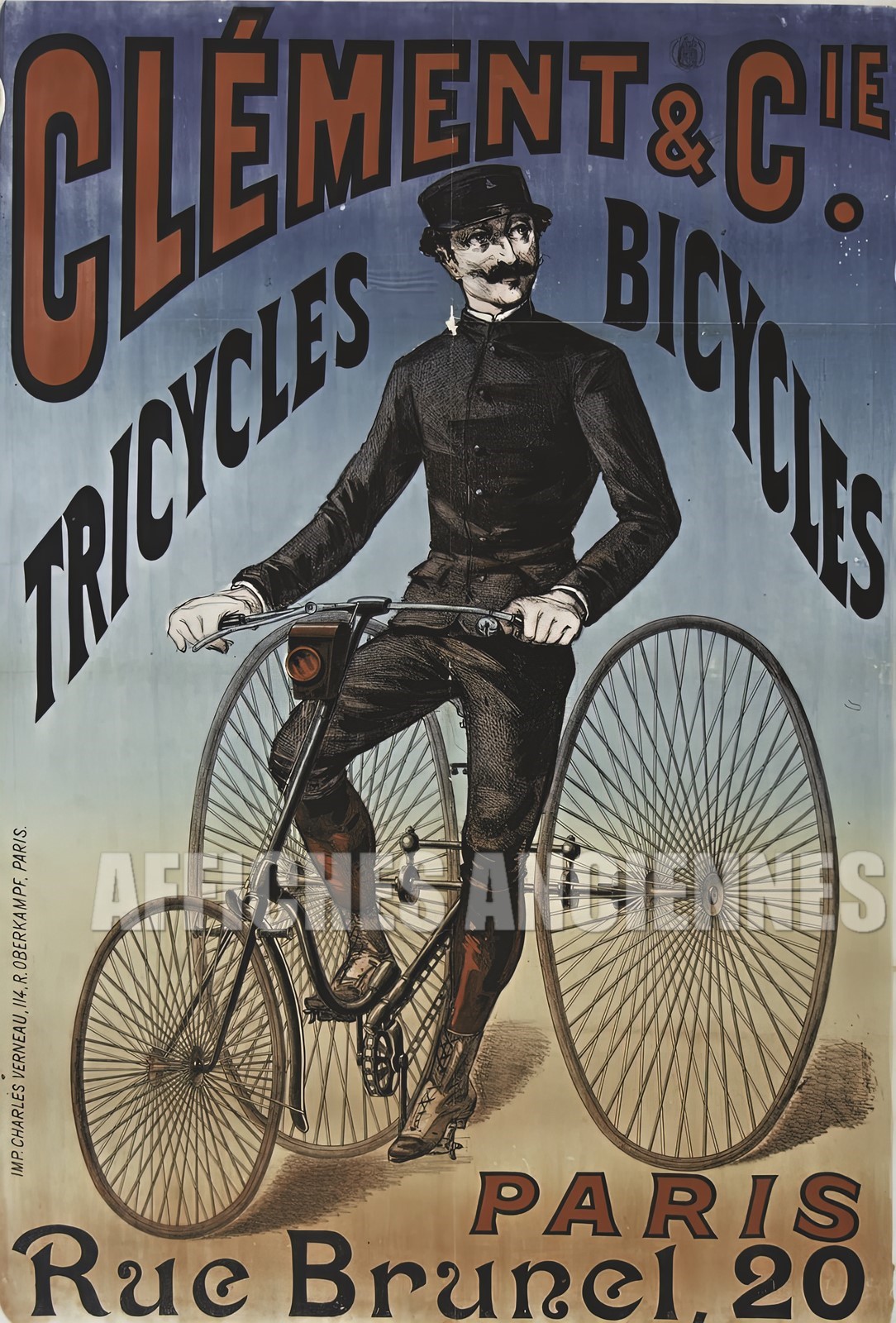ffiche originle et ncienne de cyclisme de l'époque victorienne pour